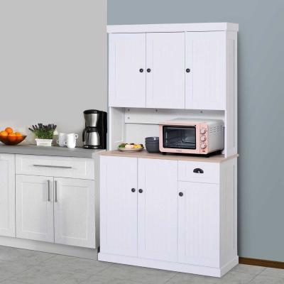 HOMCOM® SZAFKA KUCHENNA KREDENS KOMODA Z BLATEM ROBOCZYM biała MDF płyta wiórowa 101 x 39 x 180 cm