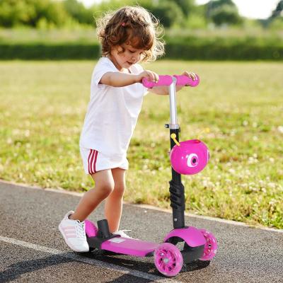 Hulajnoga dziecięca kickboard skuter miejski z regulacją wysokości aluminium różowa