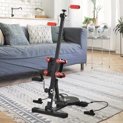 Trener nóg dla seniorów Rower treningowy z pedałami 4 hantle 1 linka elastyczna czarny