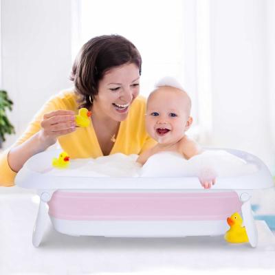 HOMCOM® WANIENKA DLA NIEMOWLĄT ERGONOMICZNA ANTYPOŚLIZGOWA SKŁADANA tworzywo różowa 80 x 48 x 21 cm