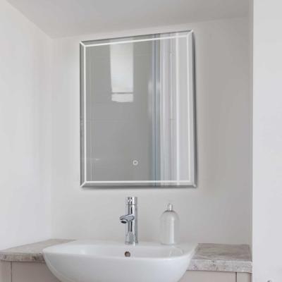 kleankin® LUSTRO ŚCIENNE ŁAZIENKA WŁĄCZNIK DOTYKOWY ALUMINIUM srebrny