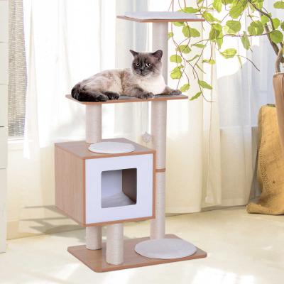 PawHut® DRAPAK DLA KOTA DRZEWKO DO WSPINANIA SIZAL PODUSZKA PIŁKA naturalny 60 x 40 x 120 cm