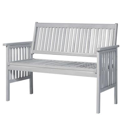 Outsunny® ŁAWKA OGRODOWA DREWNIANA Z PODŁOKIETNIKAMI STYL DWORKOWY 2-osobowa drewno akacjowe szara 117 x 63 x 90 cm