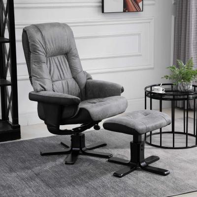 Relaksacyjny fotel z taboretem fotel telewizyjny fotel wypoczynkowy sofa rozkładana szary 78x82,5x109cm HOMCOM®