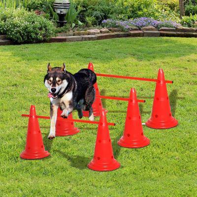 PawHut TOR PRZESZKÓD DLA PSA AGILITY 6 PACHOŁKÓW + 3 DRĄŻKI 30CM czerwony