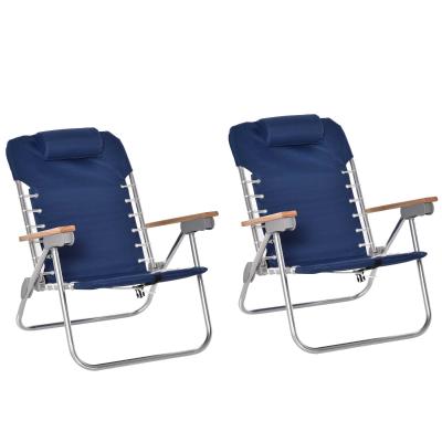 Outsunny Campingstuhl Klappstuhl Klappsessel mit 7-liegeposition Armlehnen Oxfordstoff