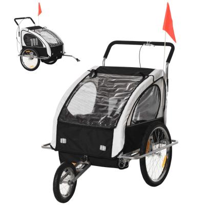 HOMCOM PRZYCZEPA DO ROWERU JOGGER 2 w 1 biała