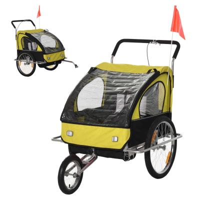 HOMCOM PRZYCZEPA DO ROWERU JOGGER 2 w 1 żółta