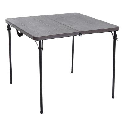 Outsunny 2.8FT Portable Metal Picnic Table, 86Lx86Wx71.5H cm-Black/Brown