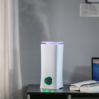 HOMCOM 2L Cool Mist Humidifier, Air Humidifier with 7-Colour Lights, 3 Mode, Auto Shut Off, 8-10 Working Hours for Home Bedroom, White