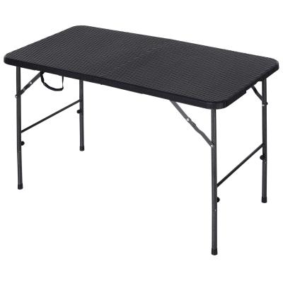 Outsunny Steel Frame 4ft Portable Folding Picnic Table Brown