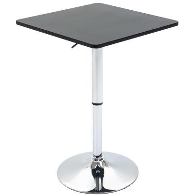 HOMCOM Modern Height Adjustable Bar Table with Square Tabletop and Metal Base Home Pub