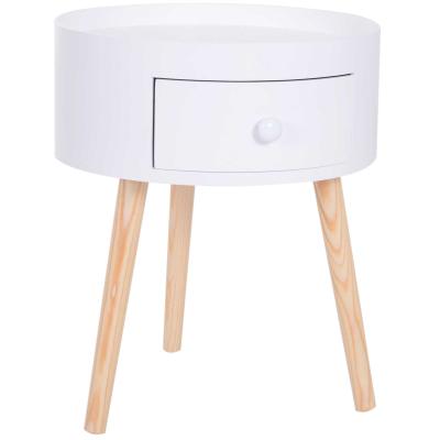 HOMCOM Round Coffee Table, 38 x 45H cm-White