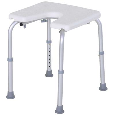 HOMCOM Aluminium Alloy 7-Level Non-Slip Bathroom Stool White