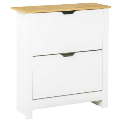 HOMCOM Particle Board 12-Pair Shoe Storage Cabinet White
