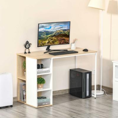 HOMCOM Schreibtisch Bücherregal mit Regalen Weiß 115x 55x 75H cm