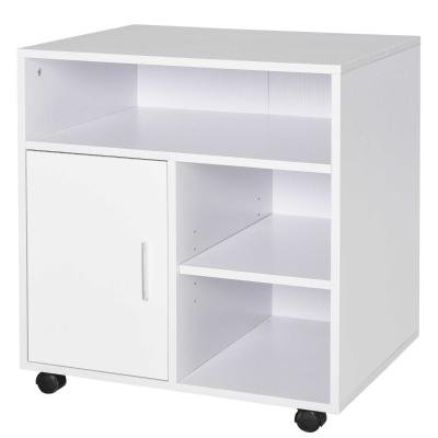 HOMCOM Druckertisch mit Rollen Weiß 60 cm x 50 cm 65,5 cm