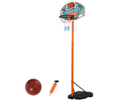HOMCOM Kids Freestanding Metal Basketball Hoop w/ Ball Orange