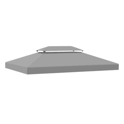 Outsunny 3x4m Gazebo Replacement Roof Canopy 2 Tier Top UV Cover Garden Patio Light Grey