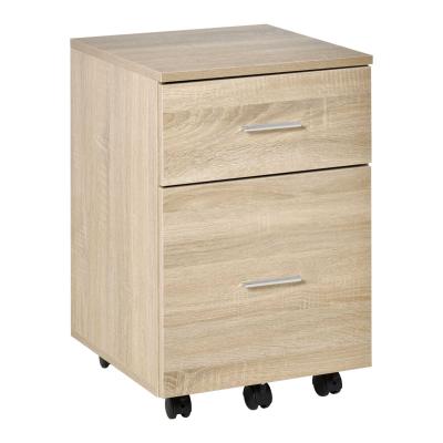 VINSETTO Bürocontainer mit zwei Schubladen Eiche 39,5 cm x 39 cm x 58,5 cm