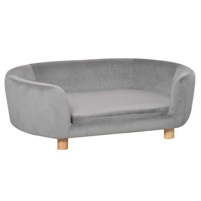 Sofa dla zwierząt domowych Sofa dla psa koty psy drewno brzozowe nowoczesna jasnoszary