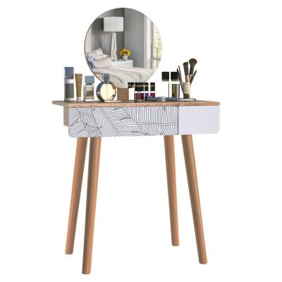 HOMCOM Wooden Nordic Dressing Table Brown/White