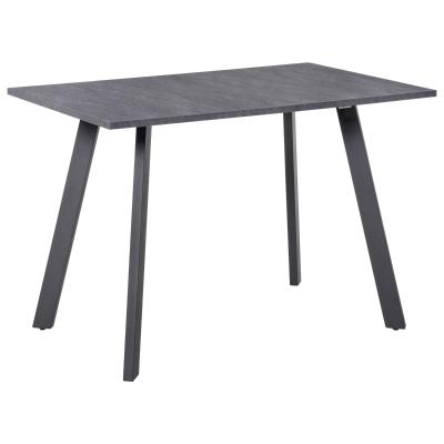 HOMCOM eettafel keukentafel met metalen poten en ruim tafelblad houten tafel donkergrijs MDF metaal 110 x 70 x 76 cm