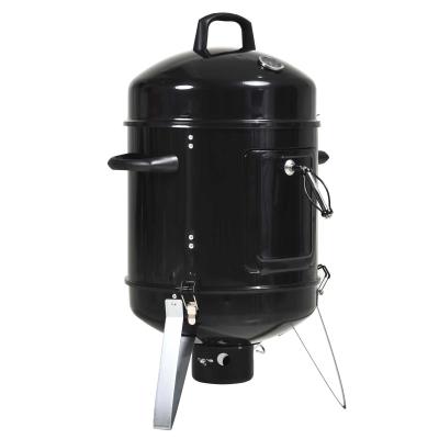Outsunny Steel 3 in 1 Charcoal Smoker Grill w/ Thermostat Black