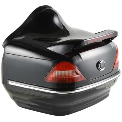 HOMCOM 26L Streamline Plastic Motorcycle Trunk w/ Reflector Red/Black