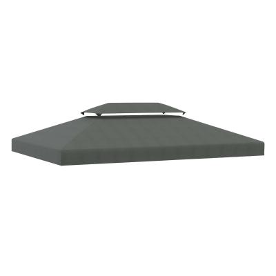 Outsunny 3x4m Gazebo Replacement Roof Canopy 2 Tier Top UV Cover Garden Patio Deep Grey