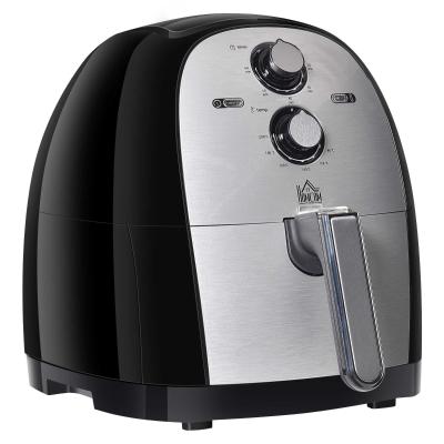 HOMCOM frytownica powietrzna koszyk do smażenia 5L 1700W frytownica na gorące powietrze do smażenia grillowania pieczenia bez tłuszczu PP aluminium srebrny + czarny 38,5 x 30,7 x 33,1 cm