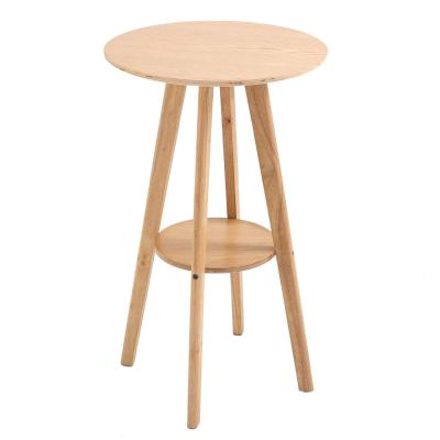 HOMCOM Round Cocktail Bar Table with Wood Legs for Pub, Dining Room, Kitchen & Home bar