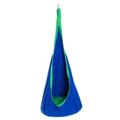 HOMCOM Children's Canvas Hanging Swing Pod Chair Blue
