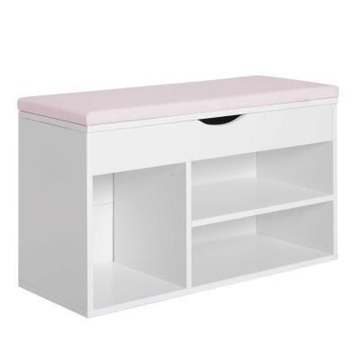 HOMCOM Wooden Shoes Cabinet Bench Hidden Storage Padded Seat Organiser Footwear