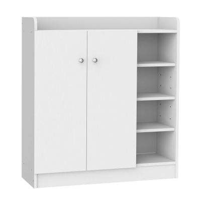 HOMCOM Shoe Storage Cabinet W/Adjustable Shelves-White