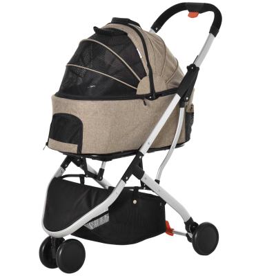 PawHut Detachable Pet Stroller 2-In-1 Foldable Dog Cat Travel Carriage Carrying Bag