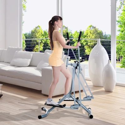 HOMCOM Air Walker Glider, Cross Trainer Fitness Machine, with LCD, for Home Gym, Grey