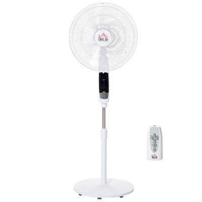 HOMCOM Pedestal Fan 9 Setting 7.5h Timer 85° Oscillation LED Panel Remote Controller