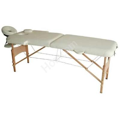 HOMCOM Portable Folding Massage Table, 2 Sections-Cream