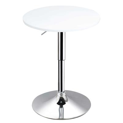 HOMCOM Φ60cm Adjustable Height Round Bar Table w/ Swivel Top Metal Frame Stylish White