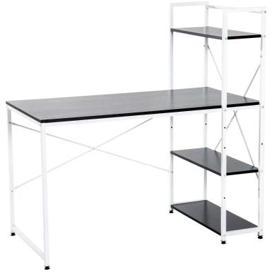 Biurko HOMCOM biurko komputerowe z regałem kolor biały + czarny 120x64x121cm