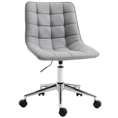 Krzesło biurowe Vinsetto krzesło obrotowe fotel biurowy regulacja wysokości obracane o 360° mikrofibra pianka kolor jasnoszary 60x 60x90 cm
