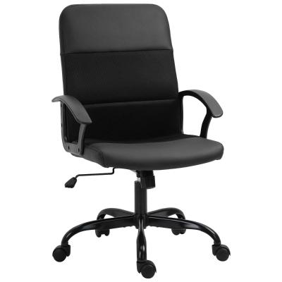 Vinsetto PVC Upholstered Tilting Home Office Chair Black
