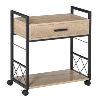 Stolik HOMCOM wózek do serwowania na kółkach wózek kuchenny stolik kawowy z szufladą schowek kredens ruchomy
Płyta wiórowa kolor naturalny 60 x 30 x 65 cm