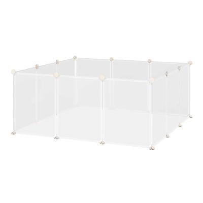 PawHut Pet Playpen DIY Small Animal Cage Fence 12 Panels for Kitten Bunny Chinchilla