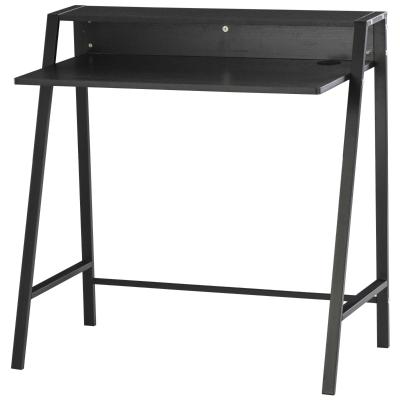 HOMCOM Computer Desk with Elevated Storage Shelf - Black