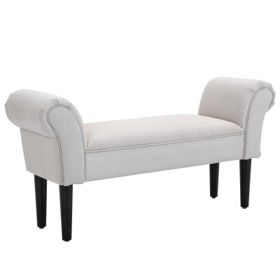 HOMCOM Vintage Bed Bench Armed Ottoman Footstool End of Bed Upholstered Seat Furniture