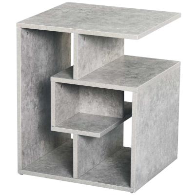 HOMCOM 3-Tier Side End Table Open Shelves Storage Coffee Book Magazine Desk Living Room