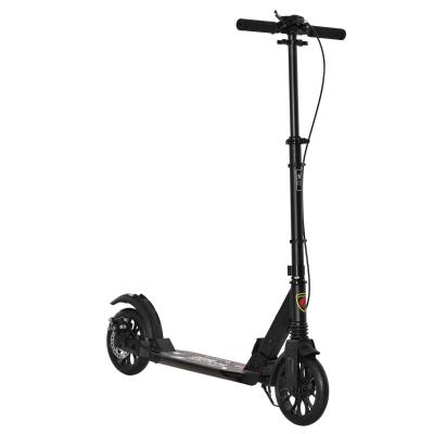 HOMCOM Foldable Kick Scooter Foldable Aluminum Frame Adjustable Handlebar Dual Brake Black