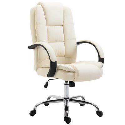 Vinsetto High Back Executive Office Chair, 360° Swivel, PU Leather-Beige